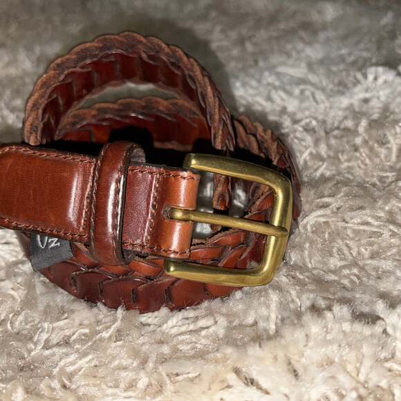 Vintage BRIGHTON Brown Braided Leather Belt SZ 32” - Picture 1 of 5